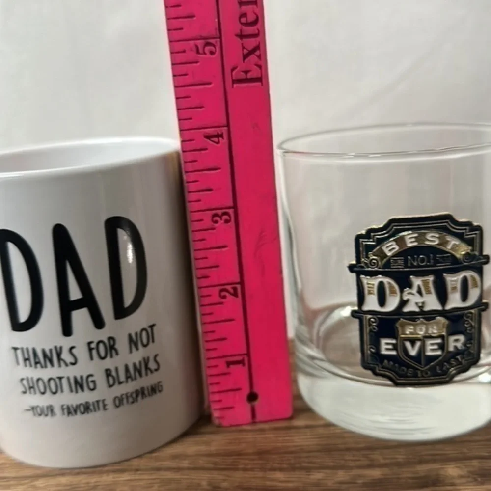 Set of (3) Father’s Day Best Dad! (2) mugs (1)‎ 11oz Best DAD ever whiskey glass